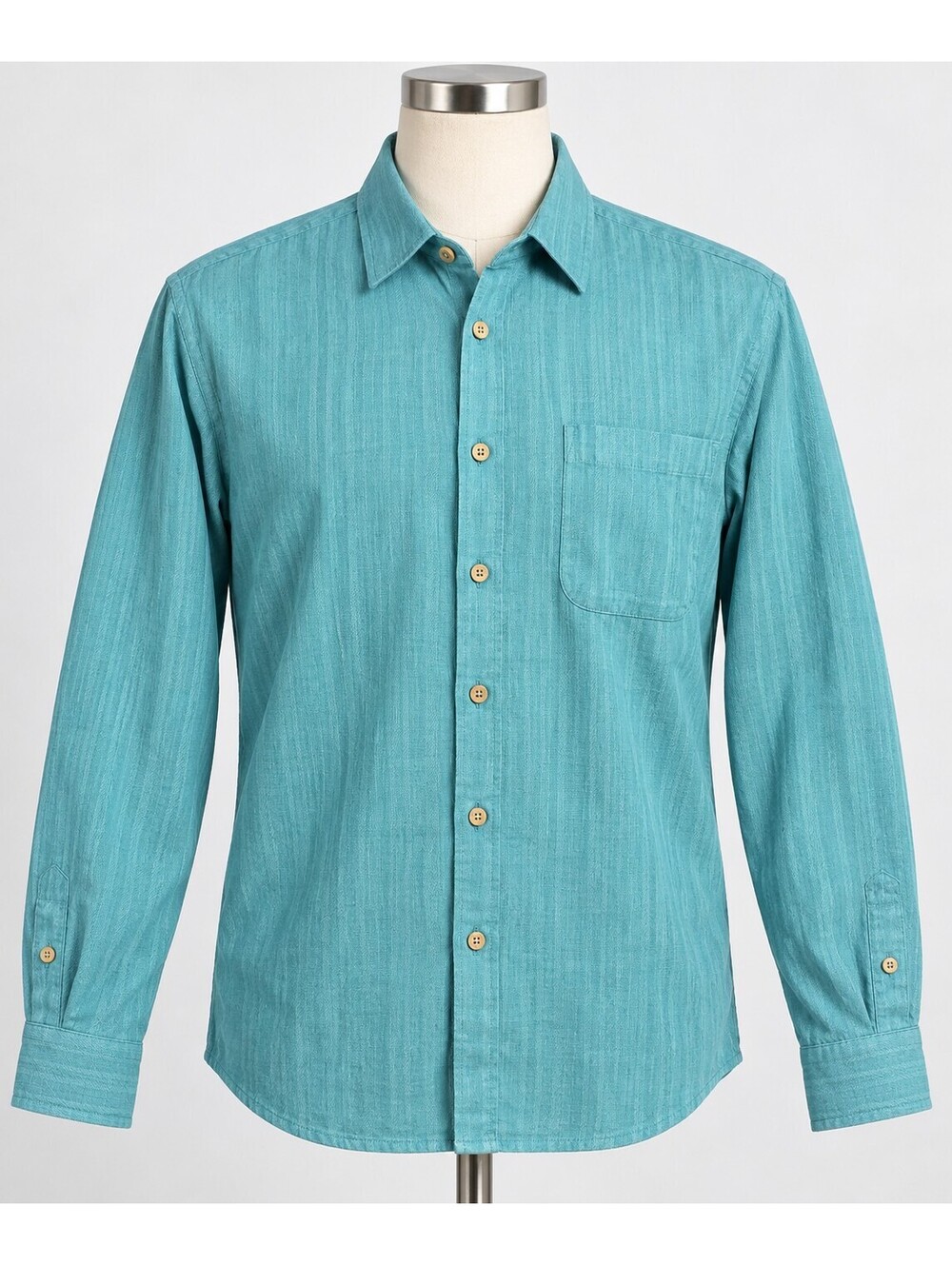 Jos. A. Bank Men's Linen Button-Up Shirt Large Turquoise